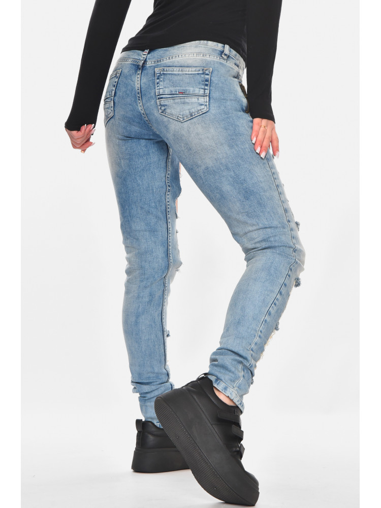 Джинсы женские однотонные голубого цвета 1295 210762C