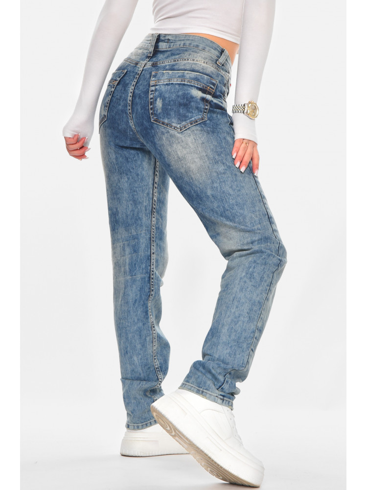 Джинсы женские однотонные синего цвета 3017 210763C