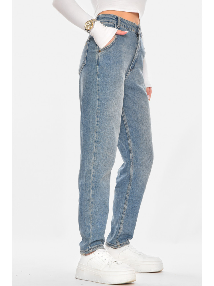 Джинсы женские однотонные светло-синего цвета 1007 210764C