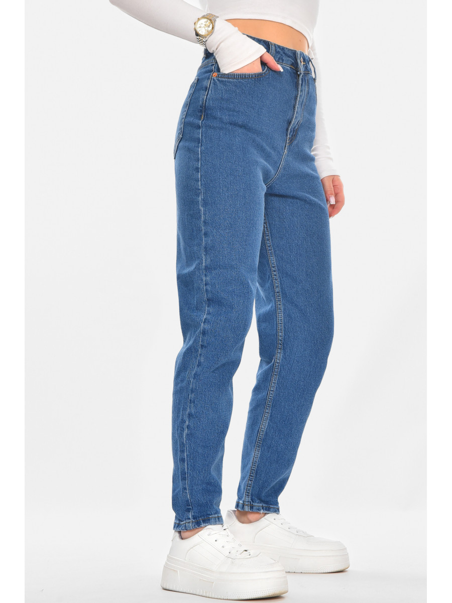 Джинсы женские однотонные синего цвета 0154 210766C