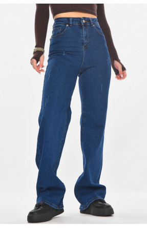 Джинсы женские однотонные синего цвета 1037 210767C