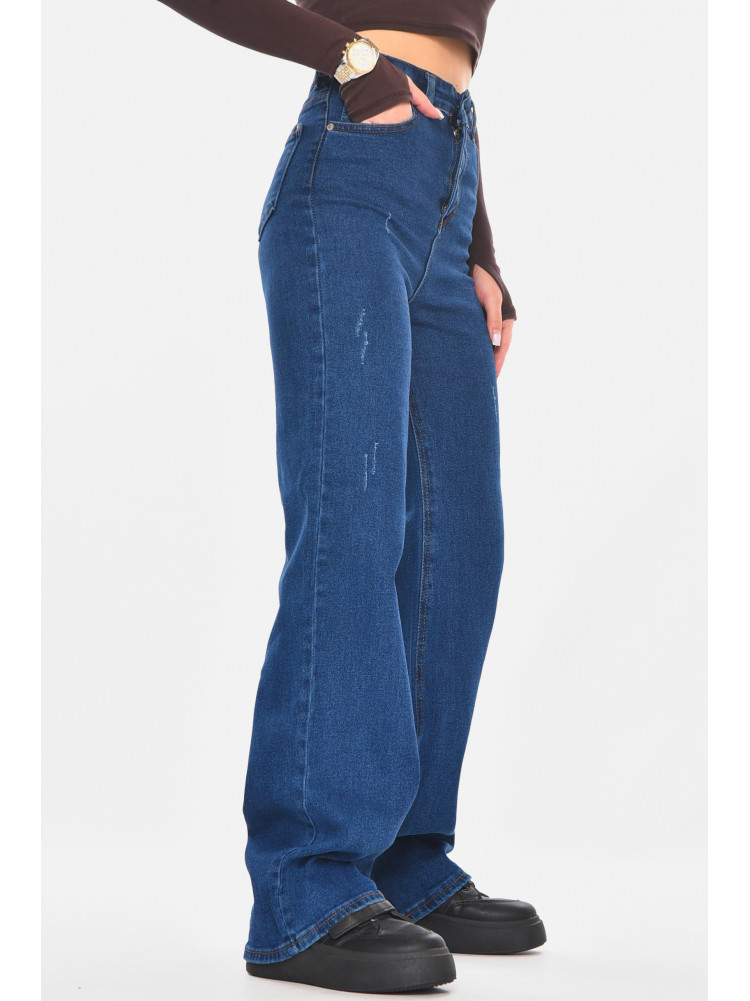 Джинсы женские однотонные синего цвета 1037 210767C