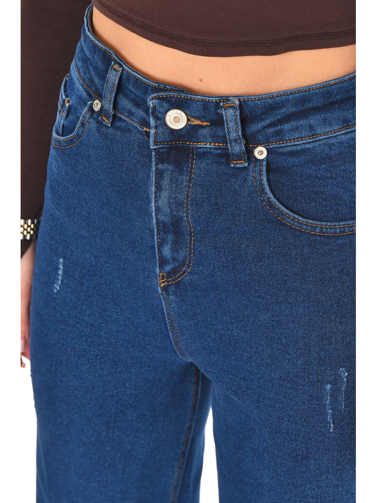 Джинсы женские однотонные синего цвета 1037 210767C