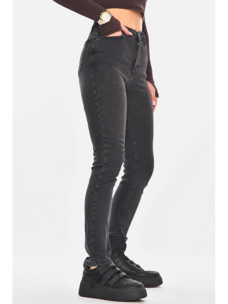 Джинсы женские однотонные тёмно-серого цвета RW-03 210768C