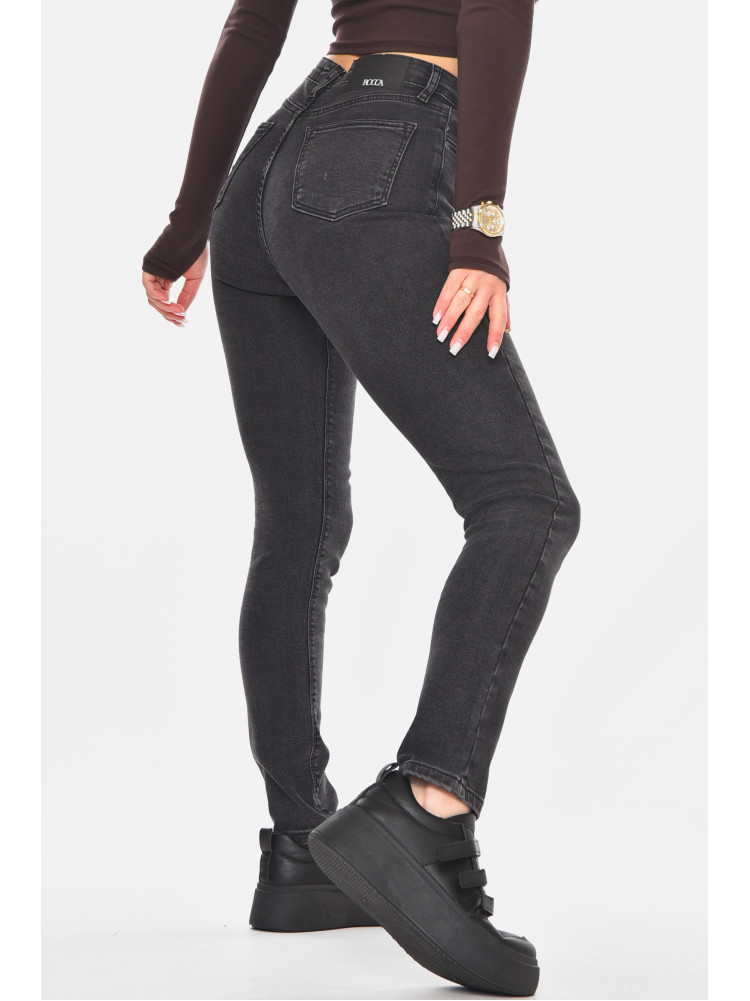 Джинсы женские однотонные тёмно-серого цвета RW-03 210768C