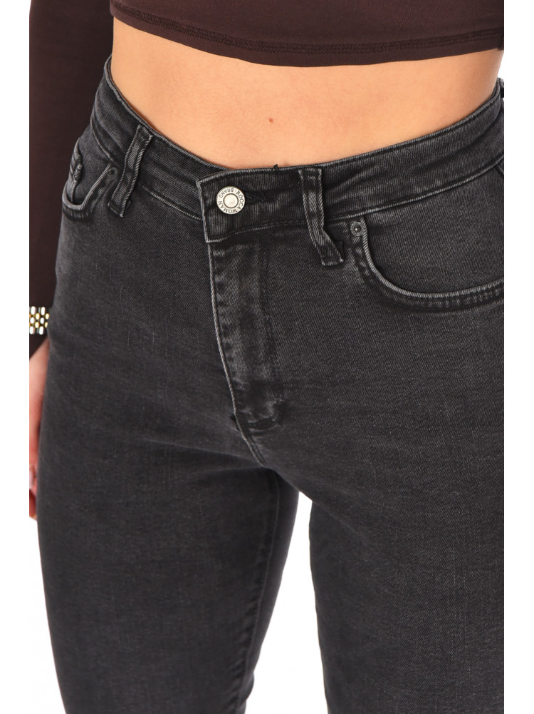 Джинсы женские однотонные тёмно-серого цвета RW-03 210768C