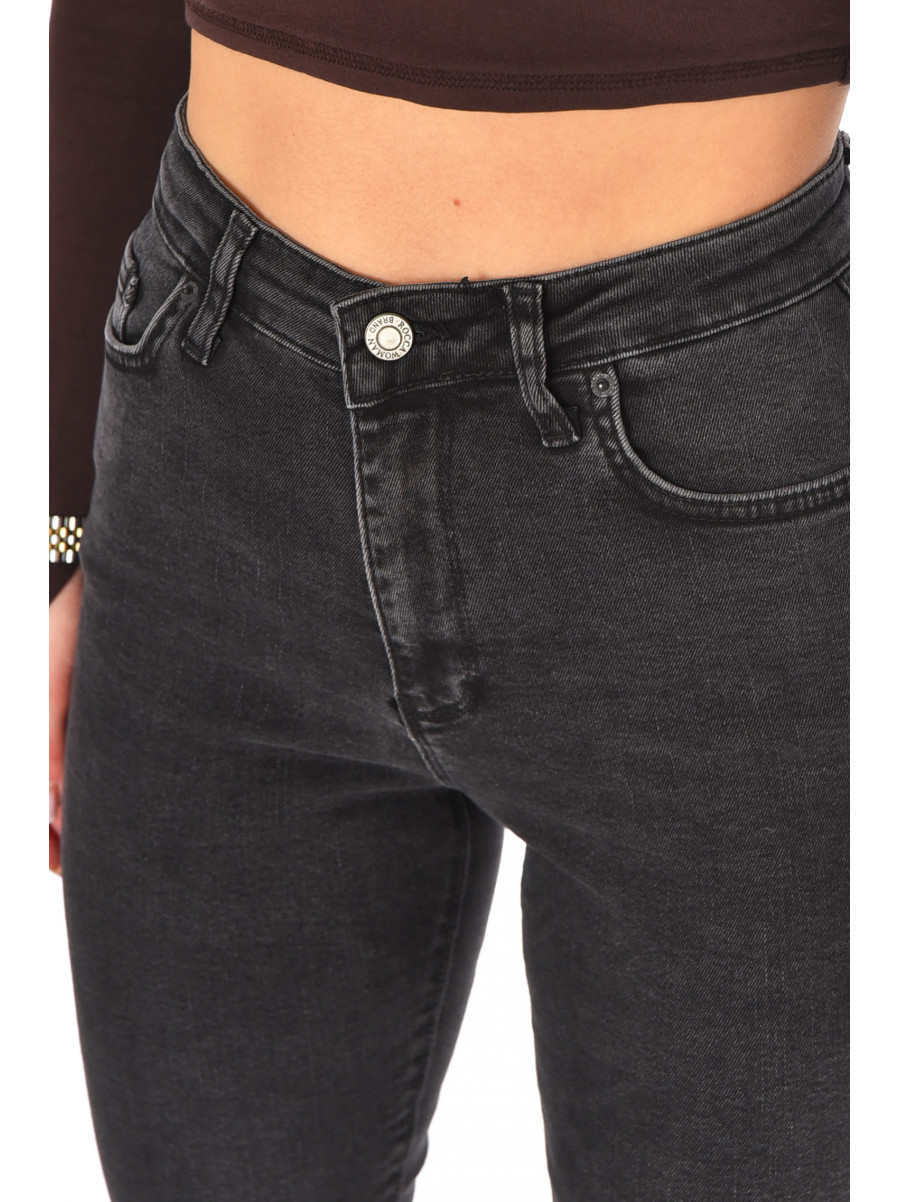 Джинсы женские однотонные тёмно-серого цвета RW-03 210768C