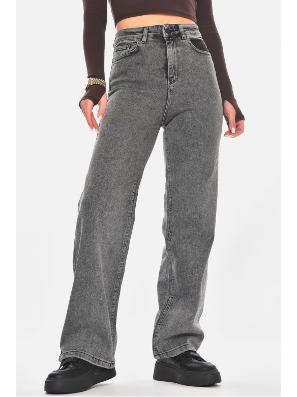 Джинсы женские однотонные серого цвета 1037 210769C