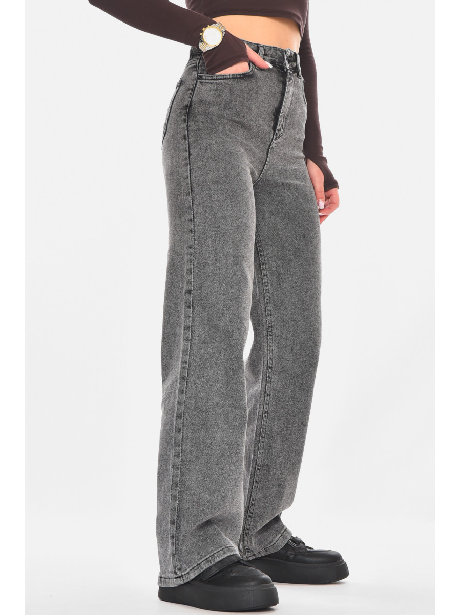 Джинсы женские однотонные серого цвета 1037 210769C