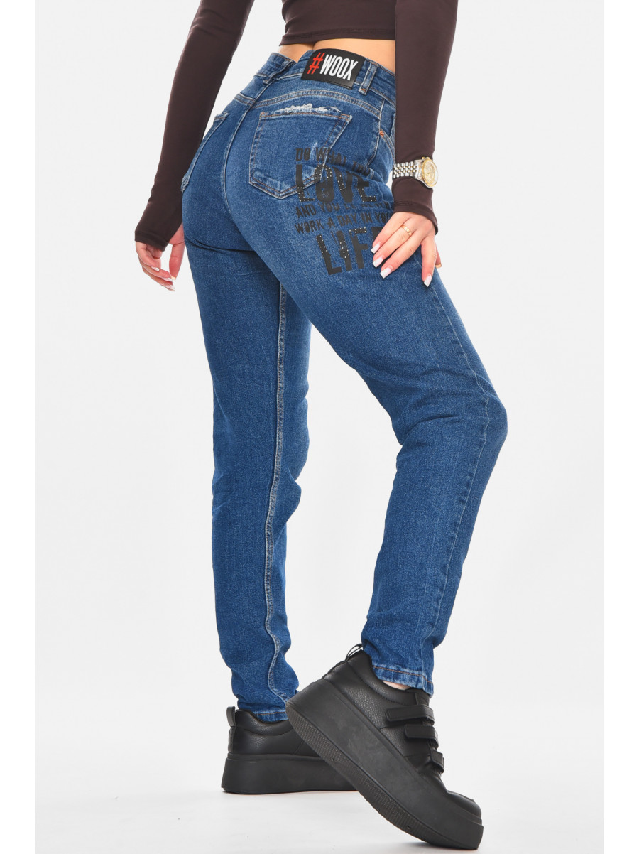 Джинсы женские однотонные синего цвета 1050 210770C