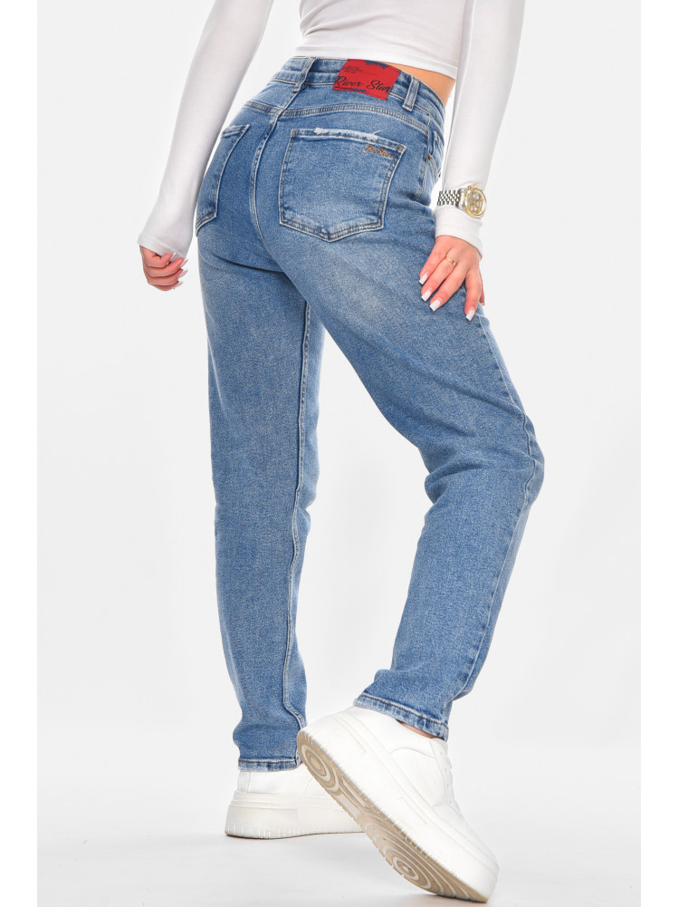 Джинсы женские однотонные синего цвета 1130 210771C