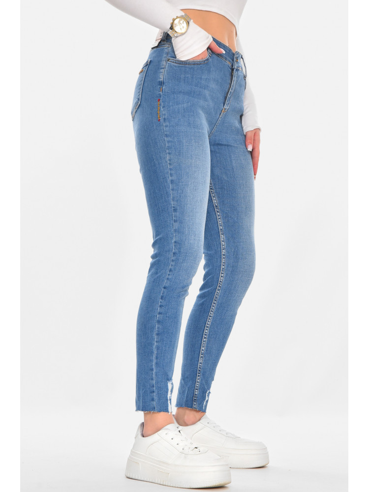 Джинсы женские однотонные синего цвета 1071 210772C