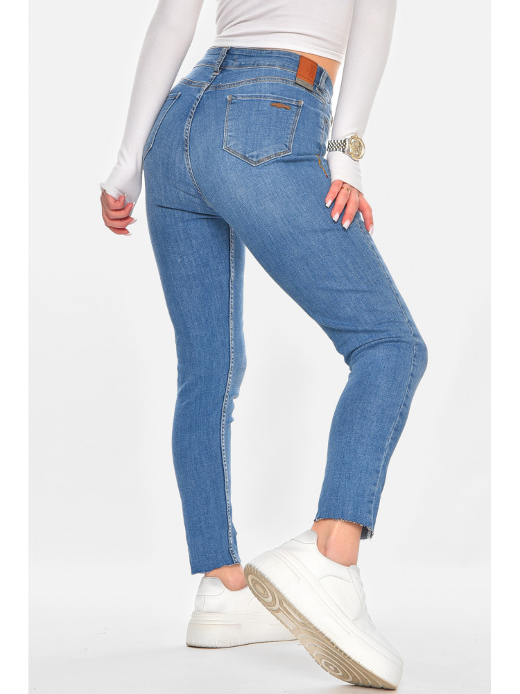 Джинсы женские однотонные синего цвета 1071 210772C