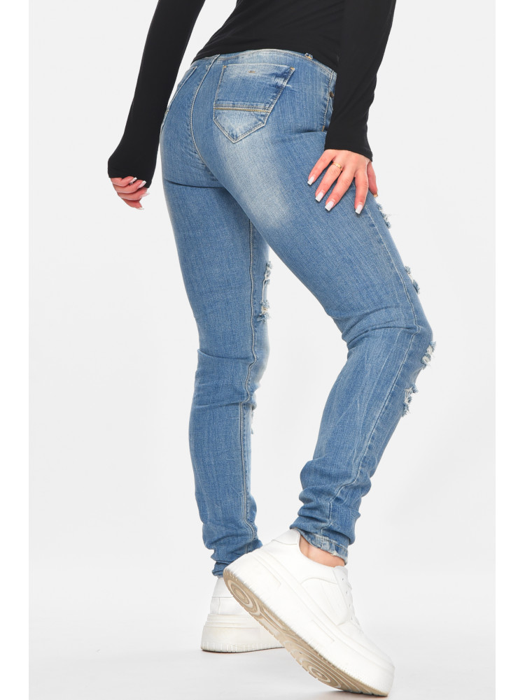 Джинсы женские однотонные голубого цвета 7331 210774C