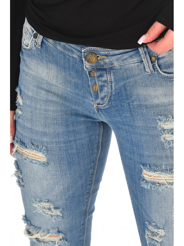 Джинсы женские однотонные голубого цвета 7331 210774C