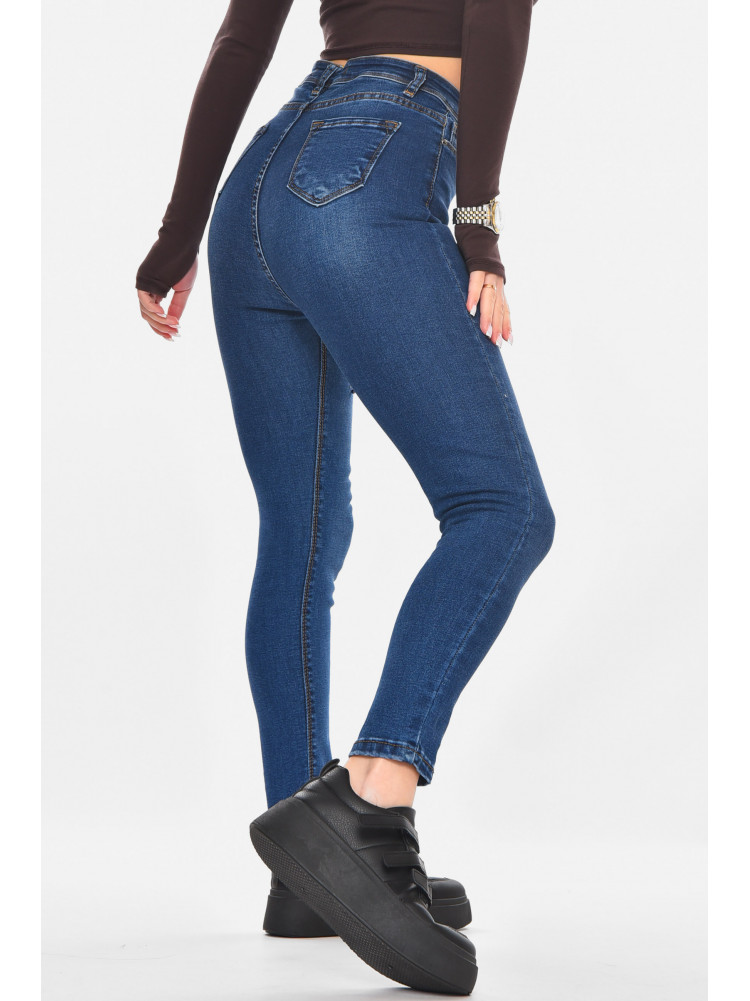 Джинсы женские однотонные синего цвета 1602 210775C