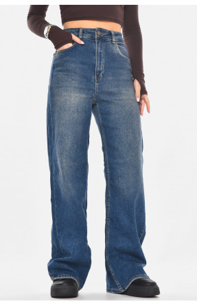 Джинсы женские однотонные синего цвета 1104 210776C