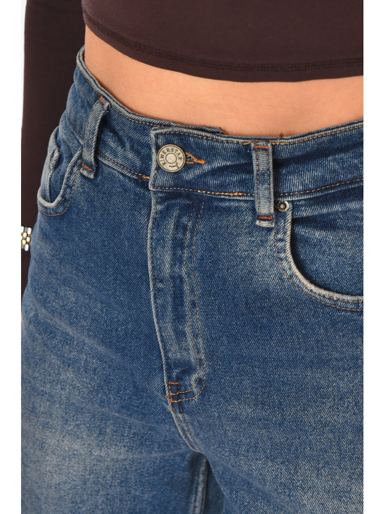 Джинсы женские однотонные синего цвета 1104 210776C