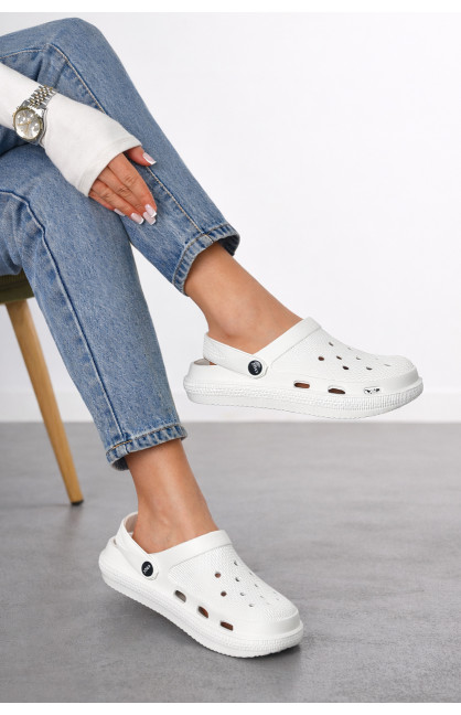 Кроксы женские белого цвета С-98 210778C