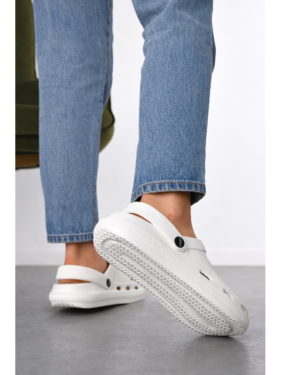 Кроксы женские белого цвета С-98 210778C