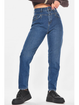 Джинсы женские однотонные синего цвета 2566 210780C