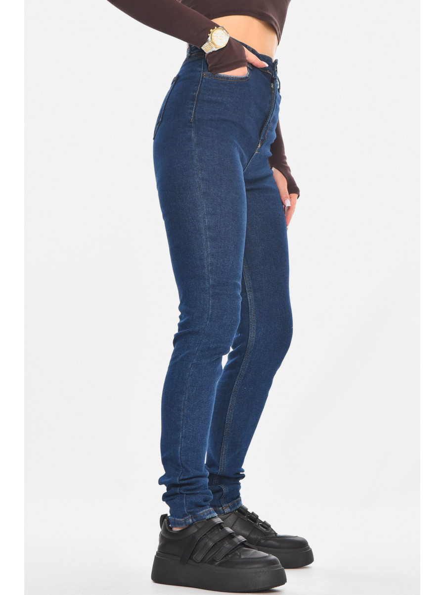 Джинсы женские однотонные темно-синего цвета 0964 210781C
