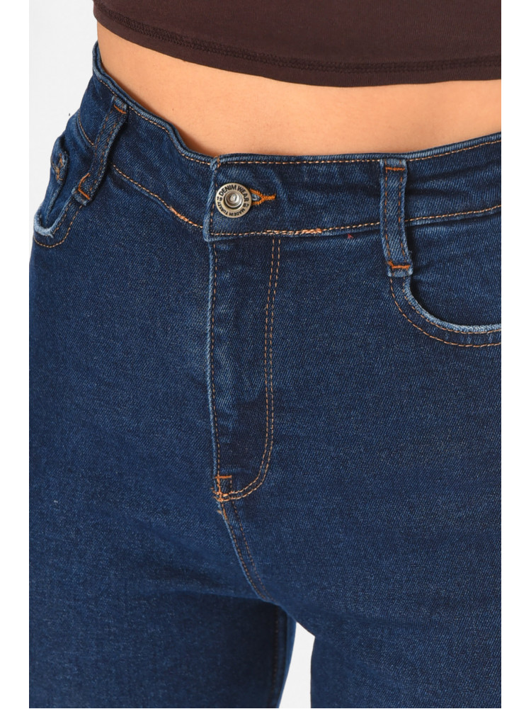 Джинсы женские однотонные темно-синего цвета 0964 210781C