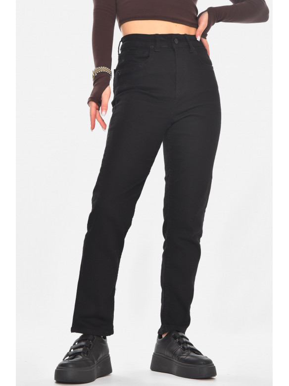 Джинсы женские однотонные черного цвета 00963/3 210783C