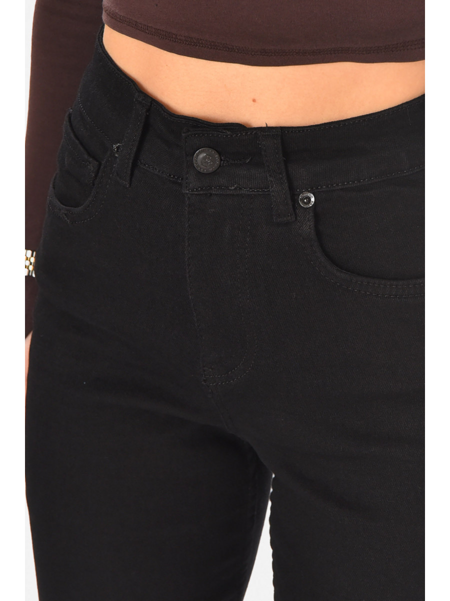 Джинсы женские однотонные черного цвета 00963/3 210783C