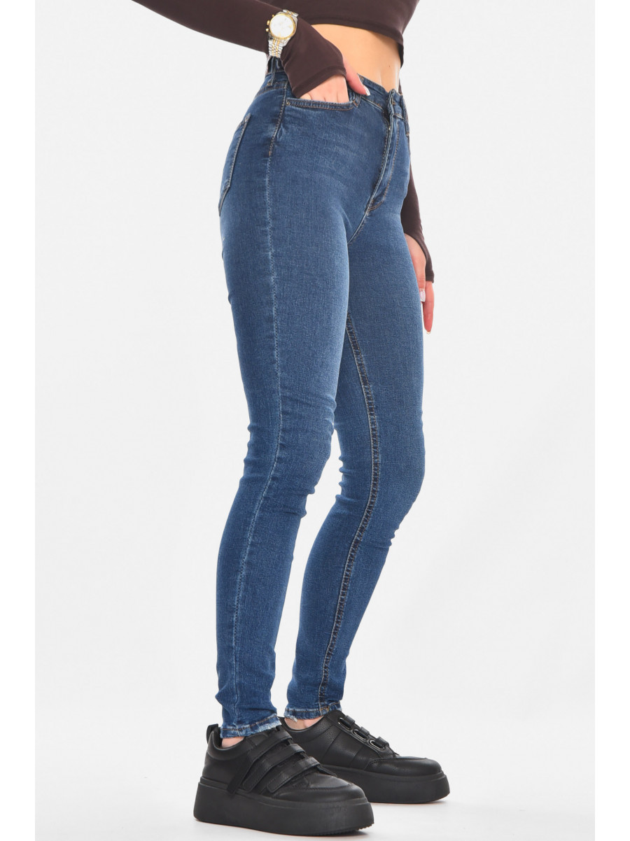 Джинсы женские однотонные синего цвета 0936 210784C