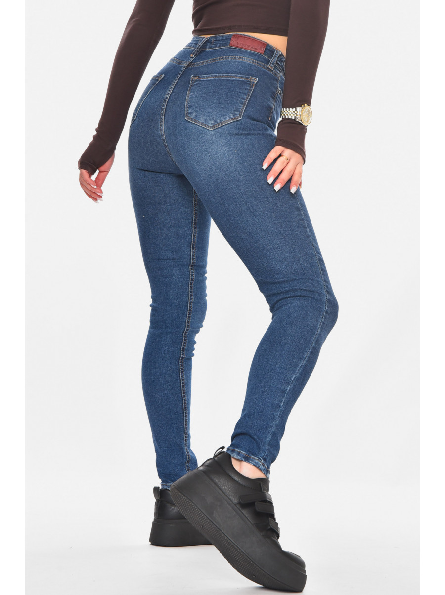 Джинсы женские однотонные синего цвета 0936 210784C