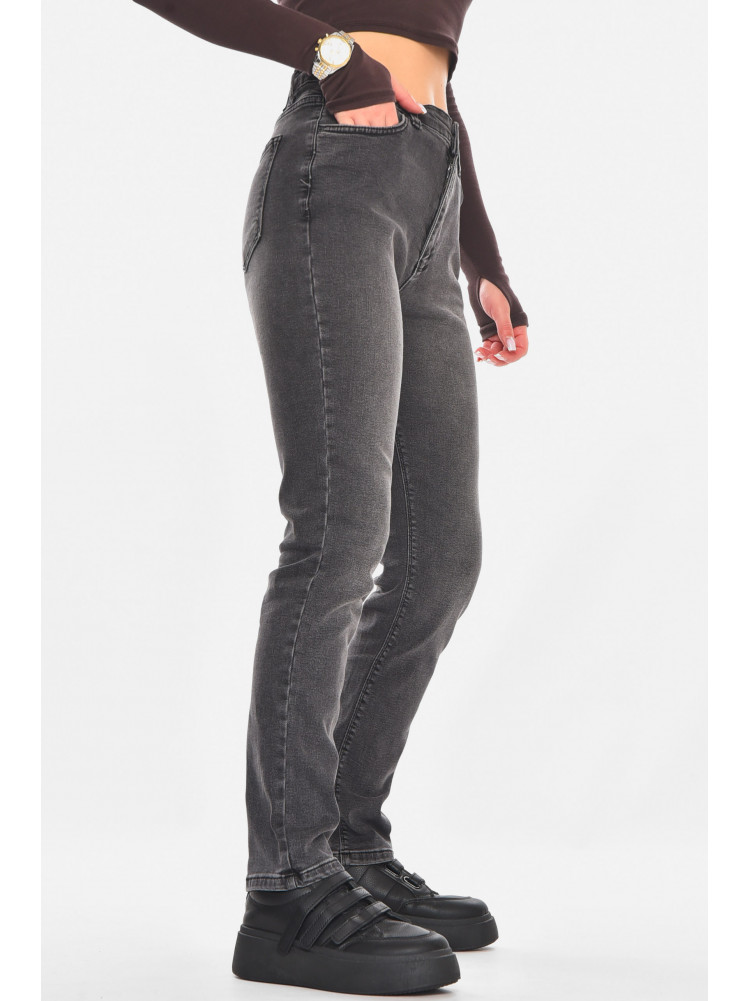 Джинсы женские однотонные тёмно-серого цвета RW-102-1 210791C