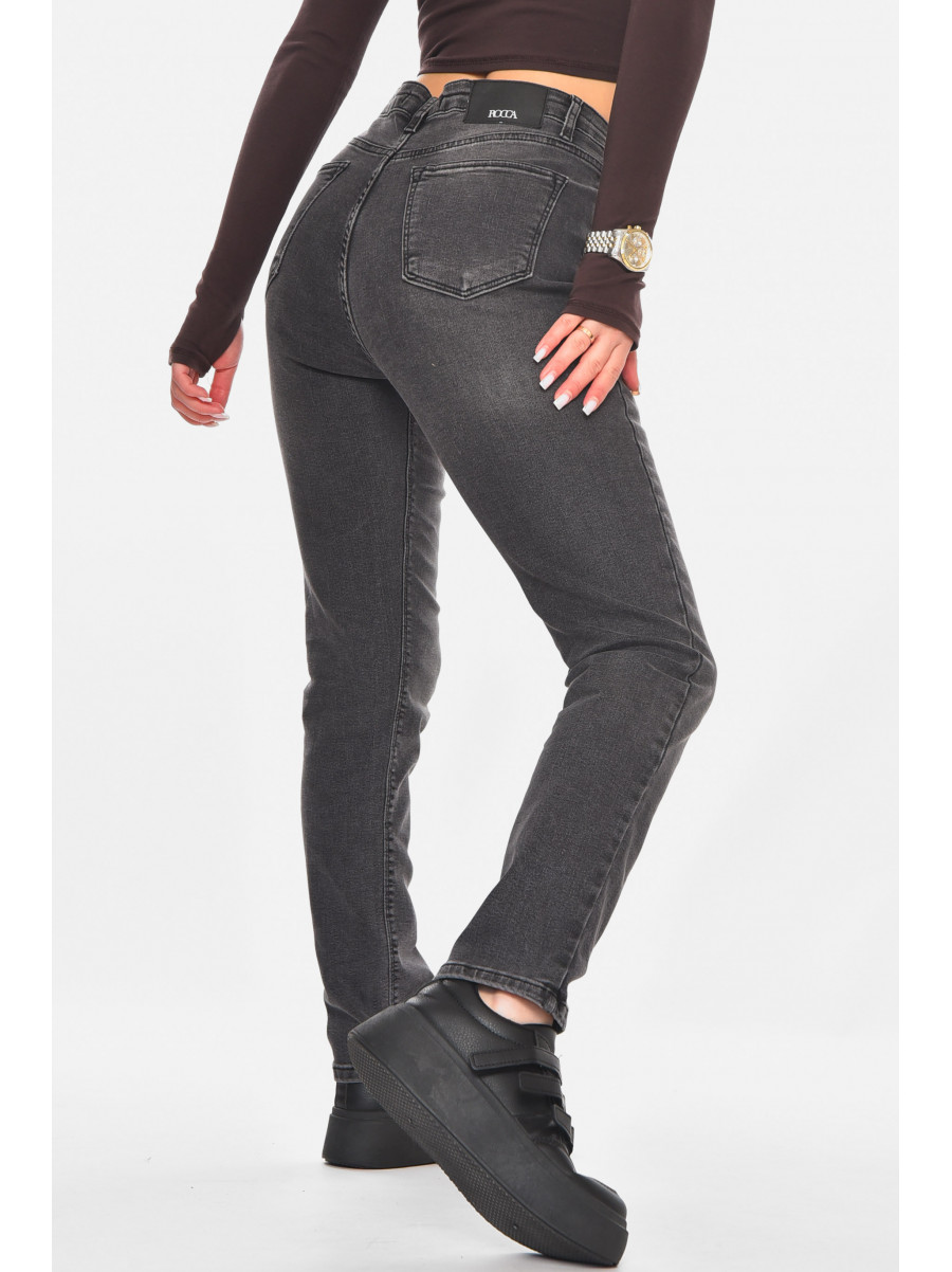 Джинсы женские однотонные тёмно-серого цвета RW-102-1 210791C