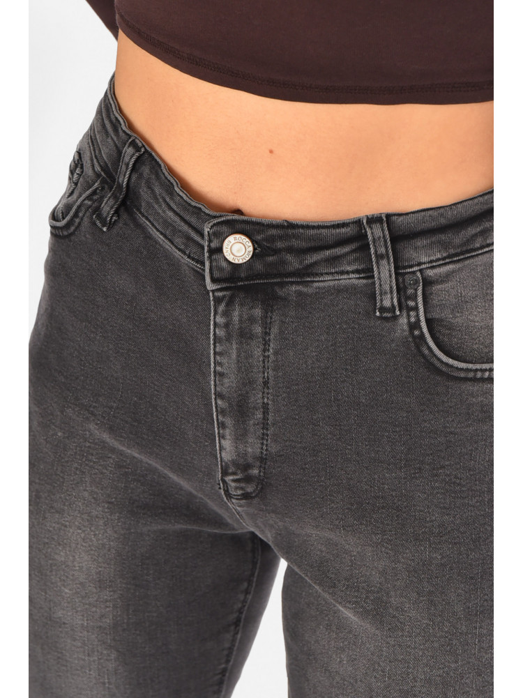 Джинсы женские однотонные тёмно-серого цвета RW-102-1 210791C