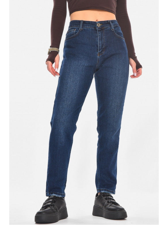Джинсы женские однотонные синего цвета 1968 210792C