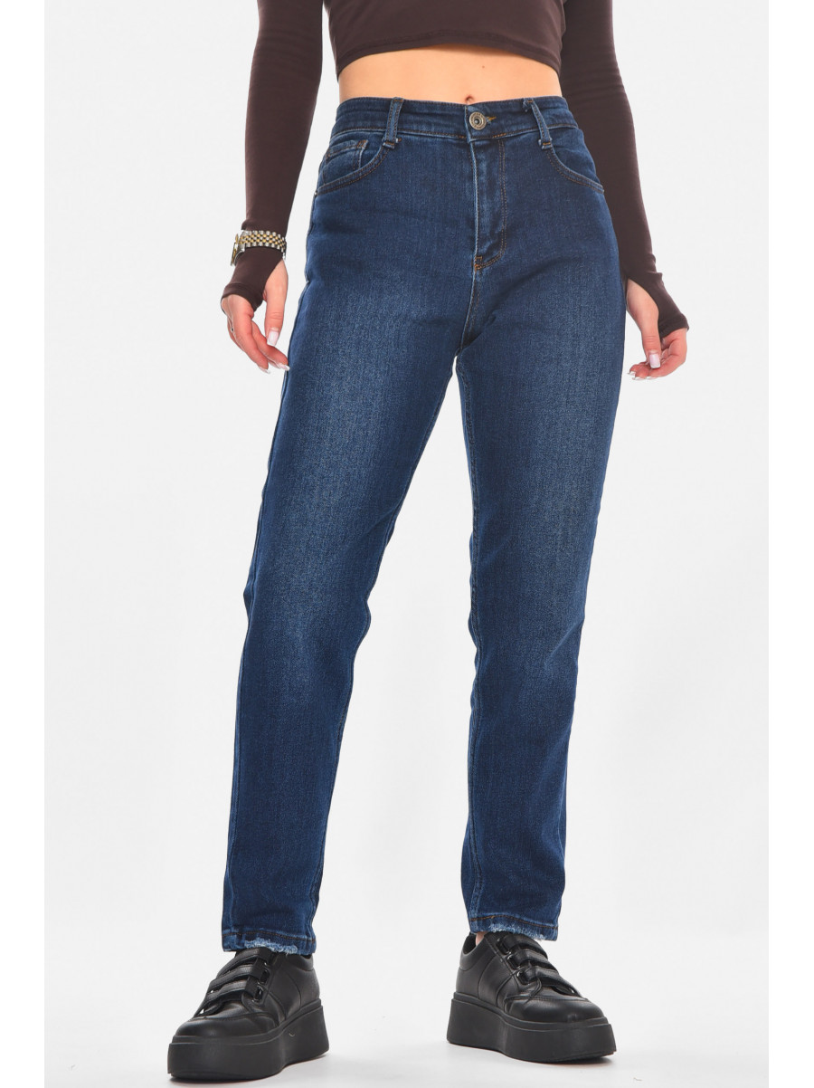 Джинсы женские однотонные синего цвета 1968 210792C