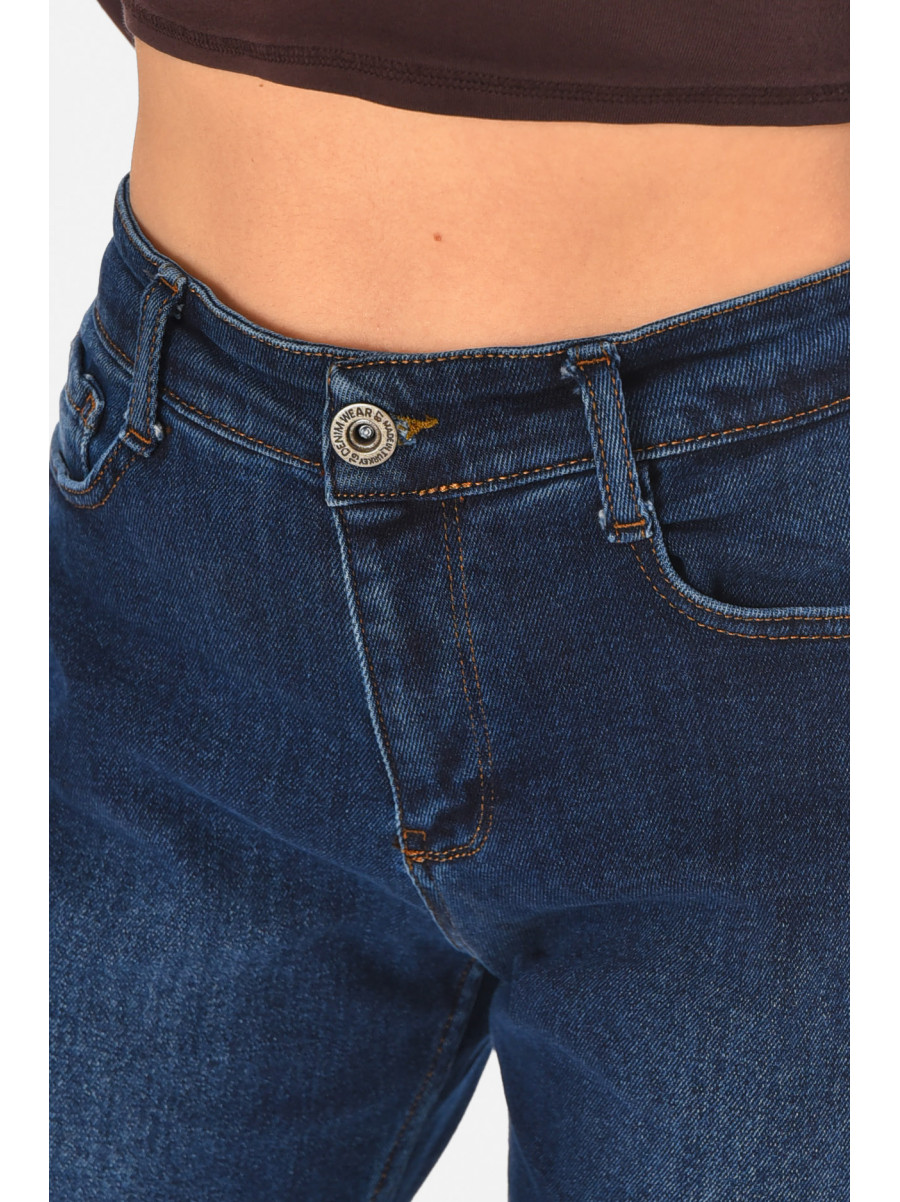 Джинсы женские однотонные синего цвета 1968 210792C