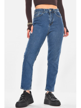 Джинсы женские однотонные синего цвета 0142 210793C