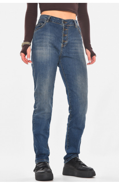 Джинсы женские однотонные тёмно-синего цвета 305 210794C