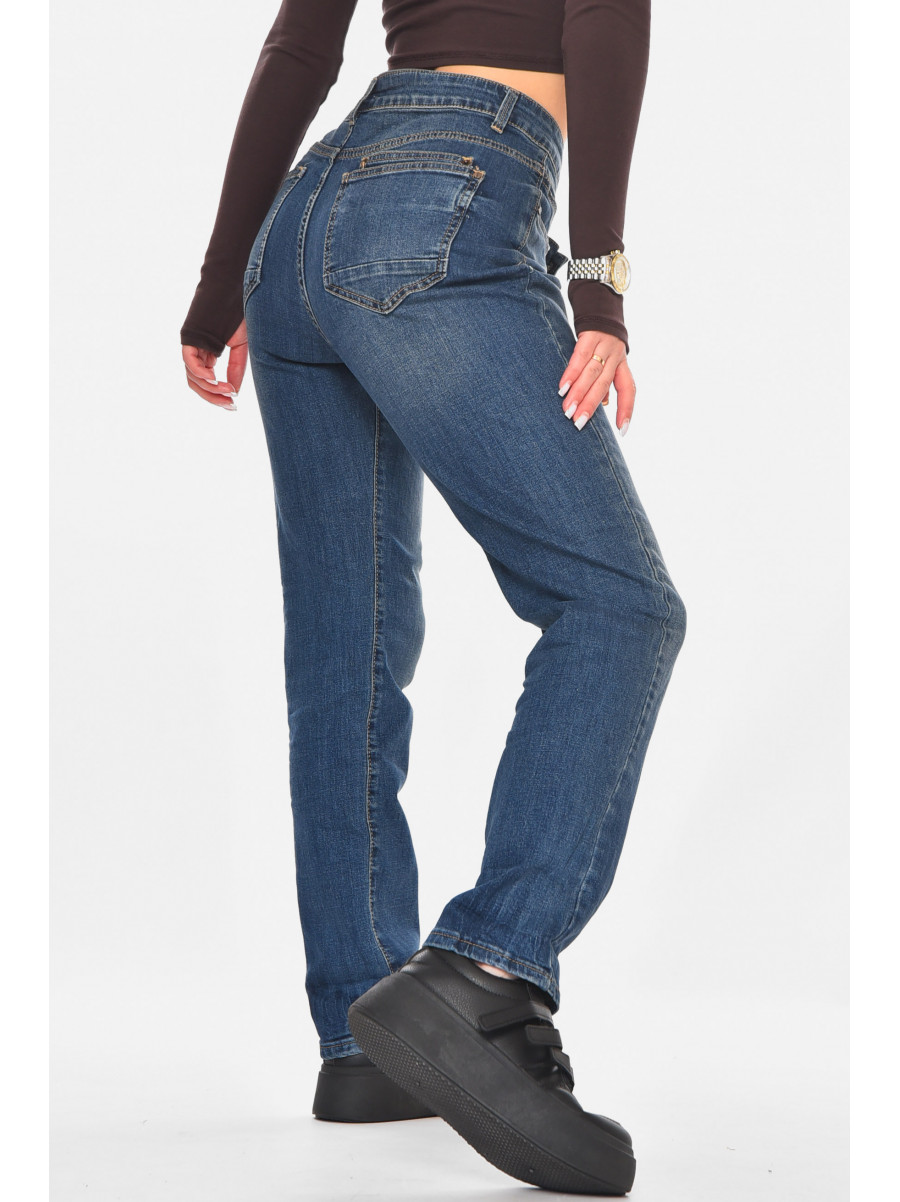 Джинсы женские однотонные тёмно-синего цвета 305 210794C