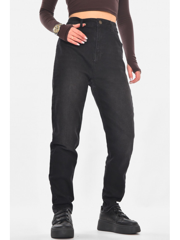 Джинсы женские однотонные черного цвета 3021 210795C