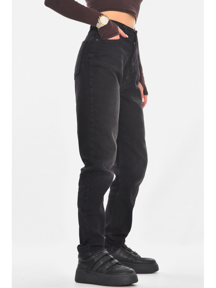 Джинсы женские однотонные черного цвета 3021 210795C