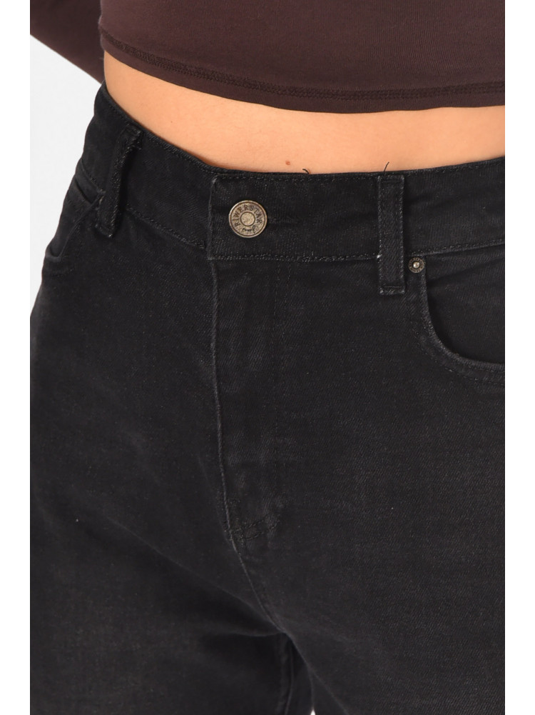 Джинсы женские однотонные черного цвета 3021 210795C