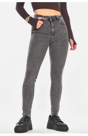 Джинсы женские однотонные серого цвета 945 210797C