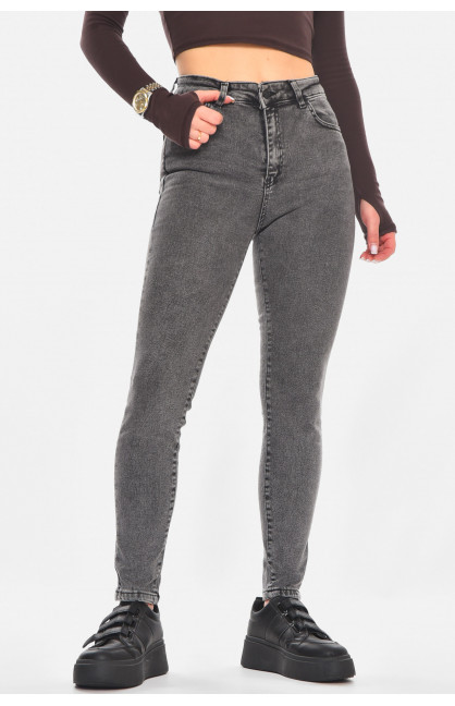 Джинсы женские однотонные серого цвета 945 210797C