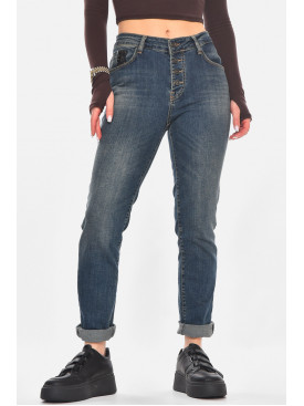 Джинсы женские однотонные синего цвета 301 210800C