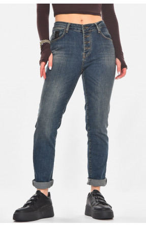 Джинсы женские однотонные синего цвета 301 210800C