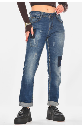 Джинсы женские однотонные синего цвета 829 210802C