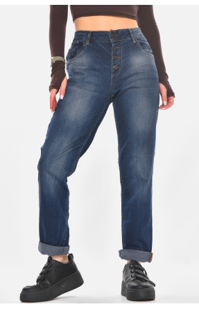 Джинсы женские однотонные синего цвета 135 210803C