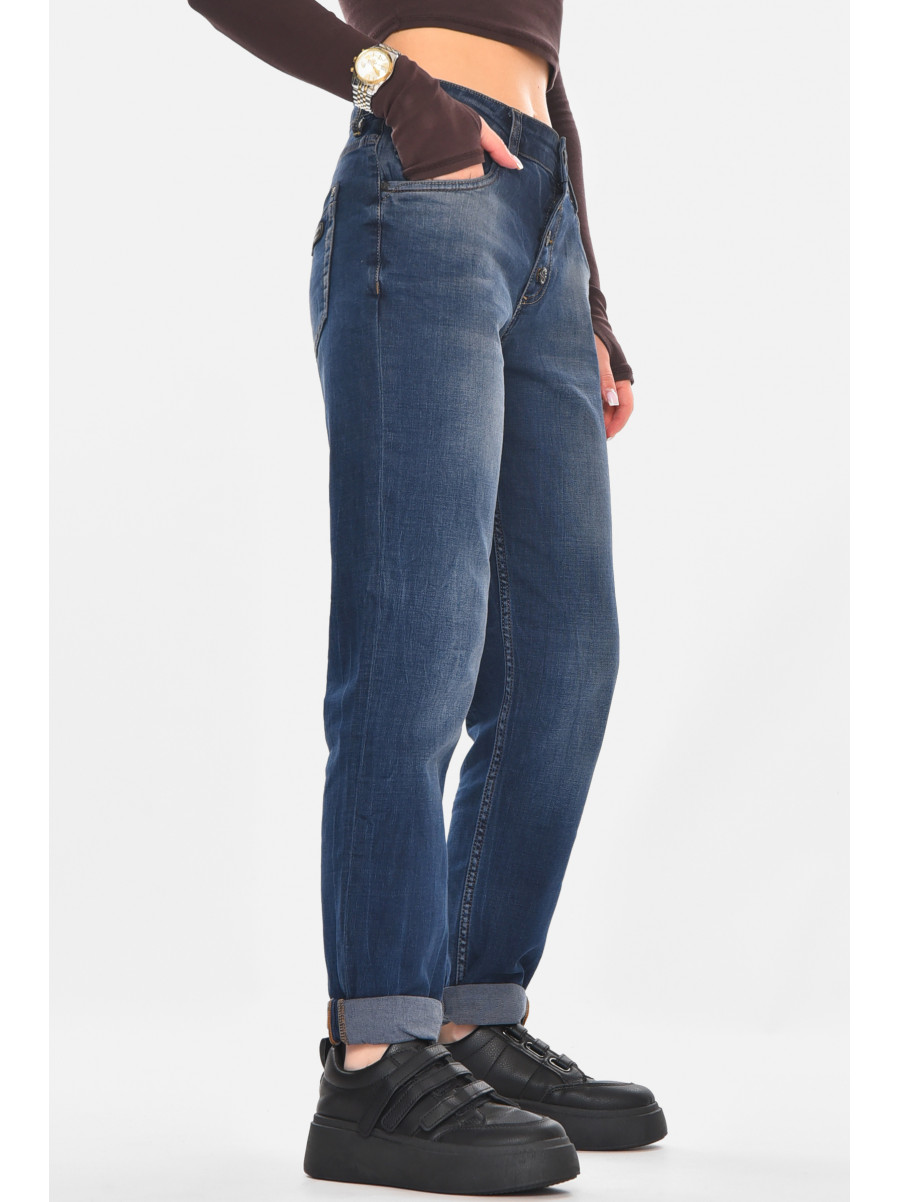 Джинсы женские однотонные синего цвета 135 210803C